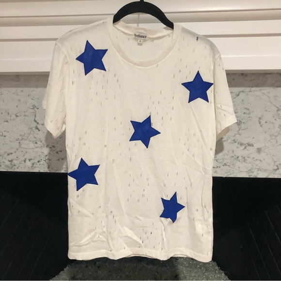 bychance Tops - bychance Lambskin Starry Distressed Tee